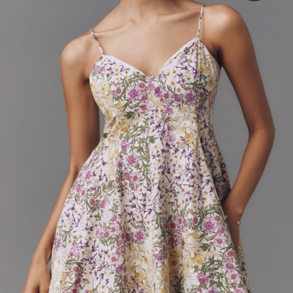 Maeve Anthropologie Floral Spaghetti-Strap Sundress in Multi